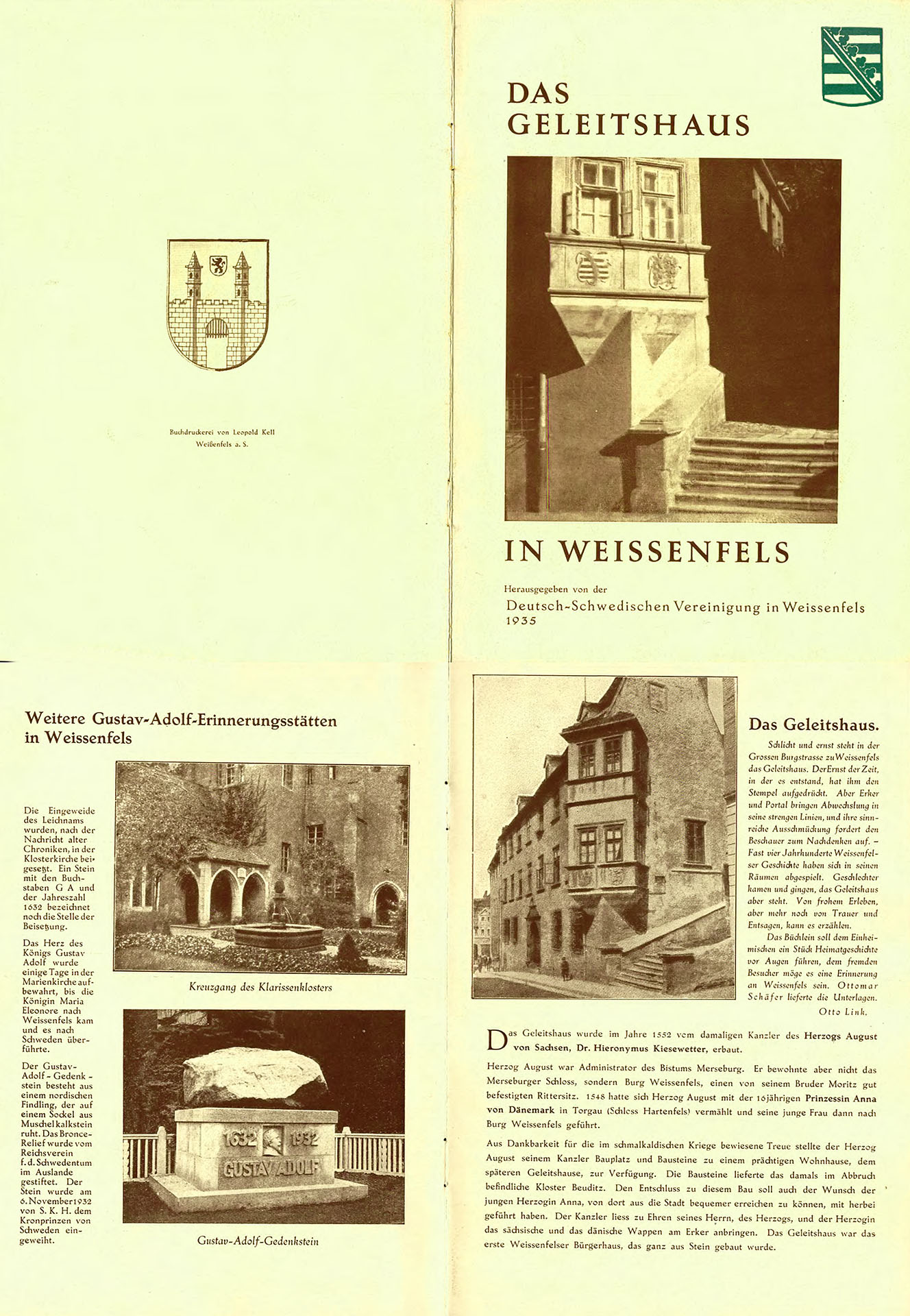 Das Geleitshaus in Weißenfels - Deutsch - Schwedische Vereinigung in Weissenfeld